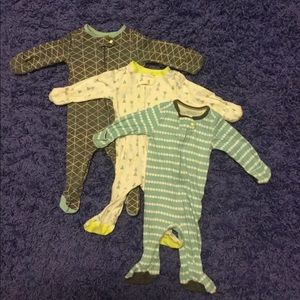 0-3 month boy sleepers LOT OF 3